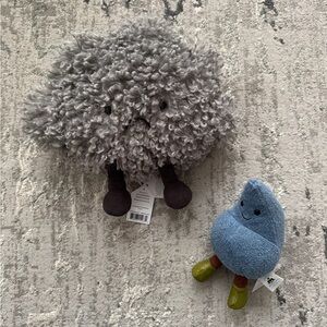 NWT Jellycat Amuseables Storm Cloud and Happy Raindrop Bundle